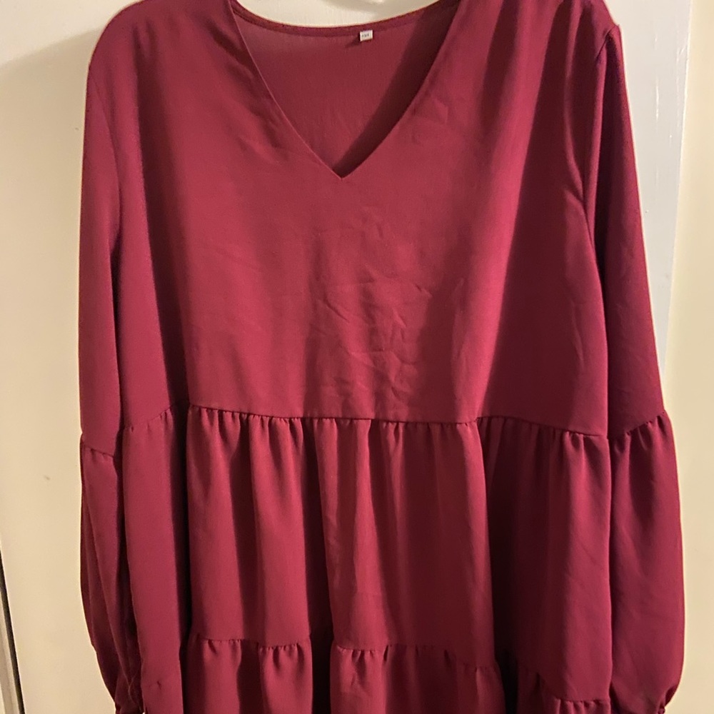Maroon babydoll dress